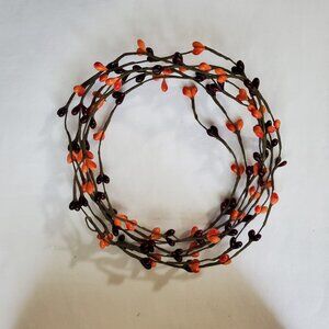 Fall / Autumn Orange / Burgundy / Red Pip Berry Garland 9 Feet – Home Décor